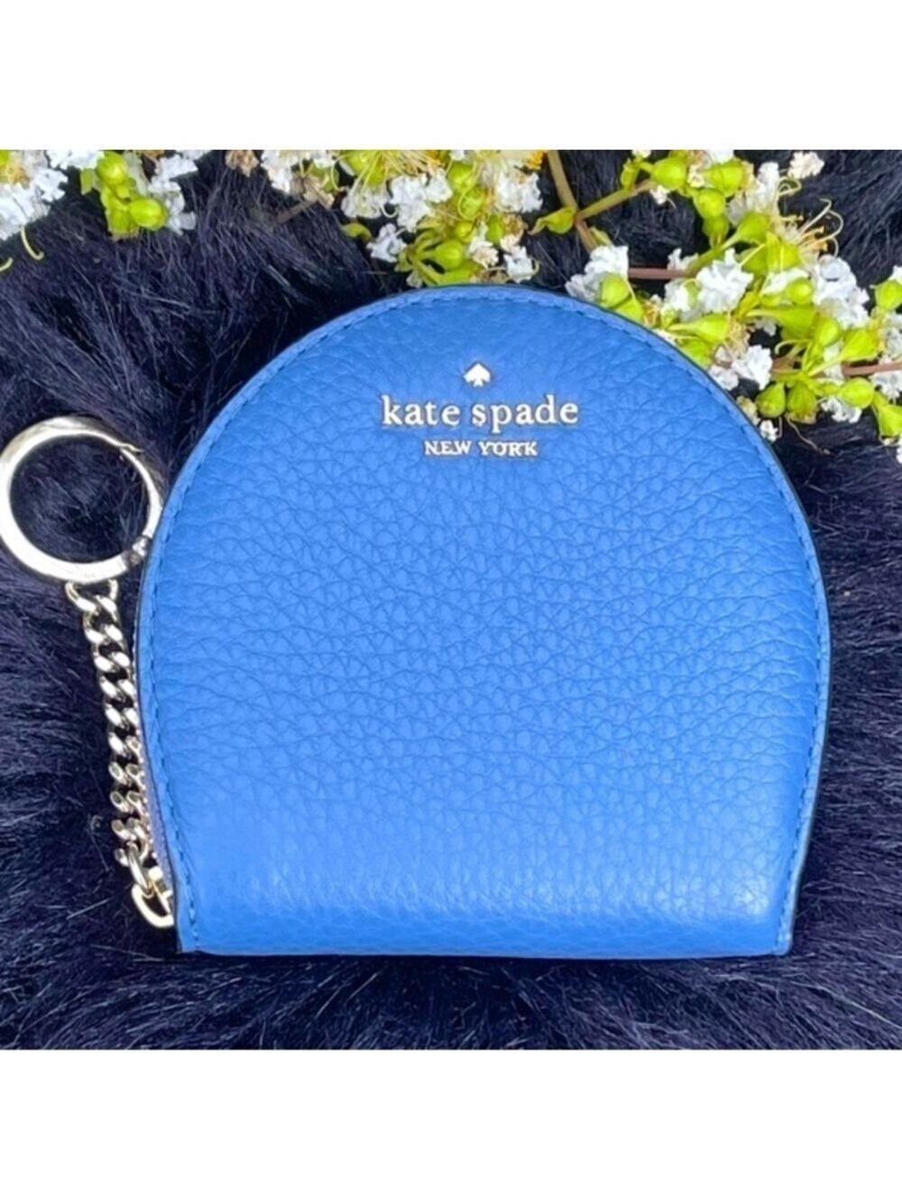 kate spade Pebble Leather Blue Wristlet